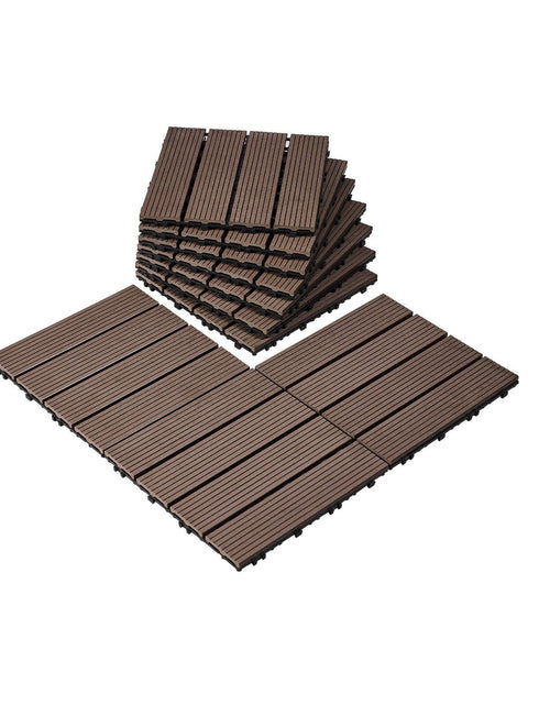 Load image into Gallery viewer, Interlocking Deck Tiles Plastic Wood 10 Pack 12"x12" Waterproof for Porch
