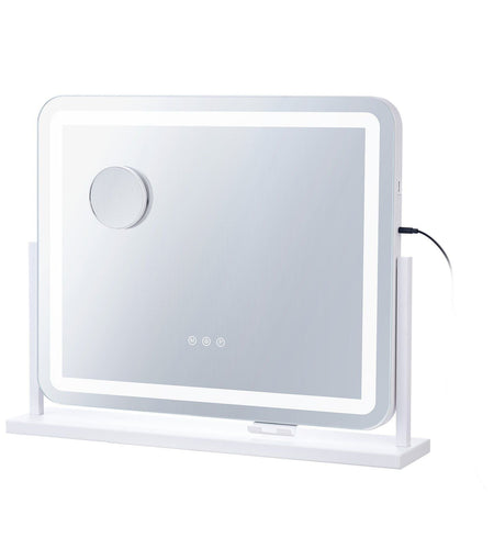 Lighted Makeup Mirror 3 Color Vanity w/ USB Port Magnification21.7x17.7 in