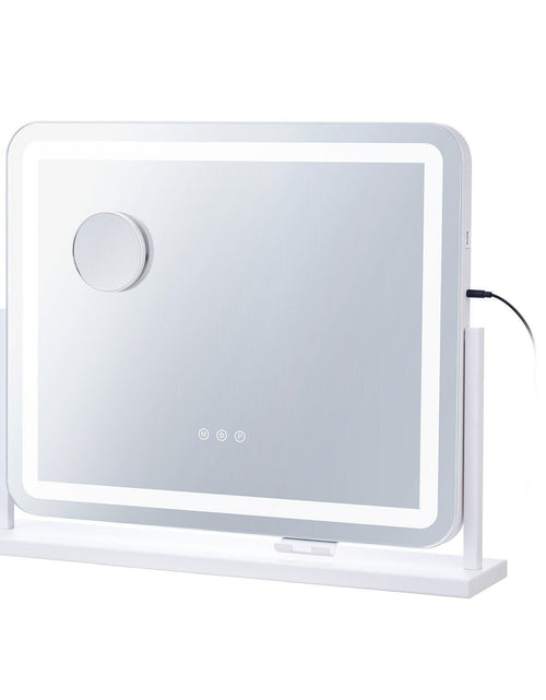 Load image into Gallery viewer, Lighted Makeup Mirror 3 Color Vanity w/ USB Port Magnification21.7x17.7 in
