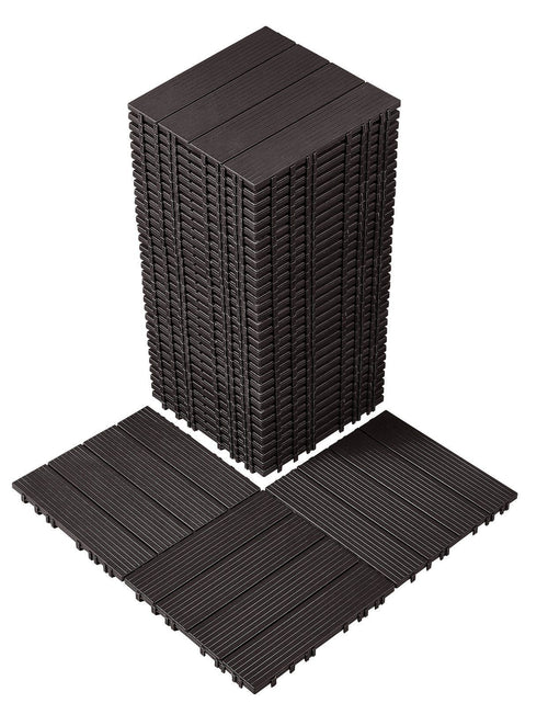 Load image into Gallery viewer, Interlocking Deck Tiles 36 Pack 12"x12" Waterproof for Porch Dark Brown
