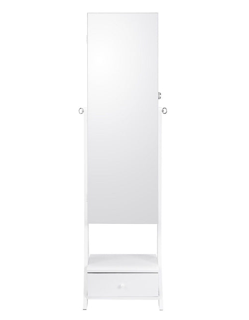 Load image into Gallery viewer, Mirror Jewelry Cabinet Standing Mirror with Storage Full Length White
