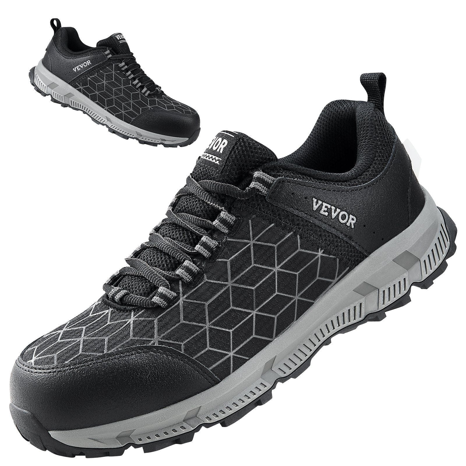 Steel Toe Shoes for Men US Size 9 Wide Athletic Work Shoe Sneakers Black