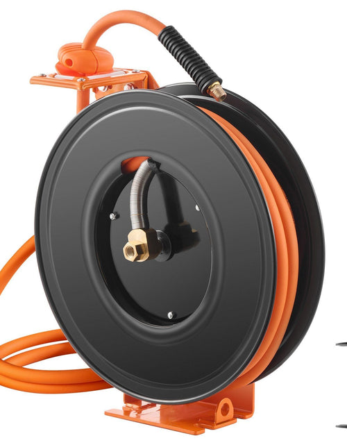 Load image into Gallery viewer, Retractable Air Hose Reel 3/8 IN x 50FT Rubber Air Hose Reel Max 300 PSI
