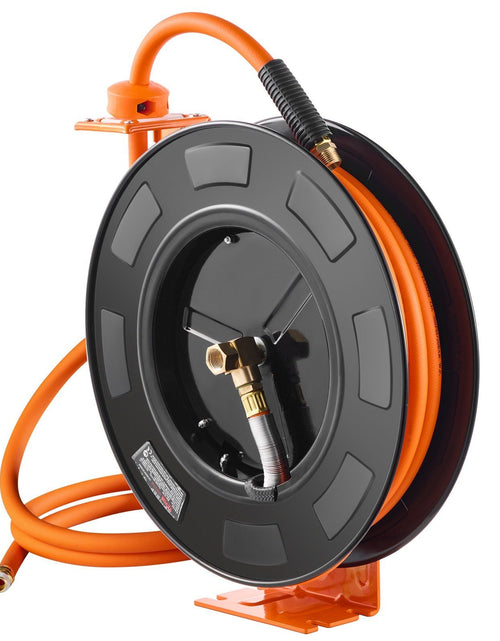 Load image into Gallery viewer, Retractable Air Hose Reel 1/2 IN x 50 FT Hybrid Air Hose Reel Max 300 PSI
