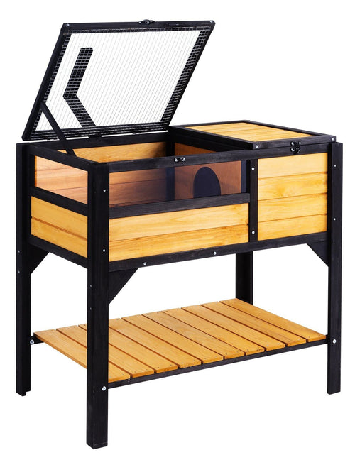 Load image into Gallery viewer, Wooden Tortoise House Tortoise Habitat Indoor &amp; Outdoor for Lizards Snakes
