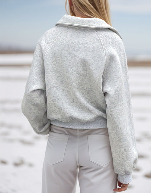 Load image into Gallery viewer, Half Zip Long Sleeve Sweatshirt
