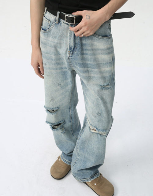 Load image into Gallery viewer, Distressed Wide Leg Jeans
