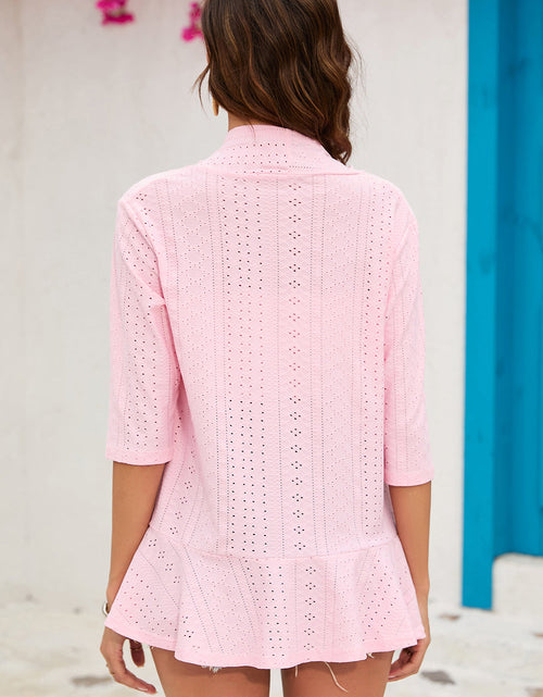 Load image into Gallery viewer, Eyelet Open Front Cardigan
