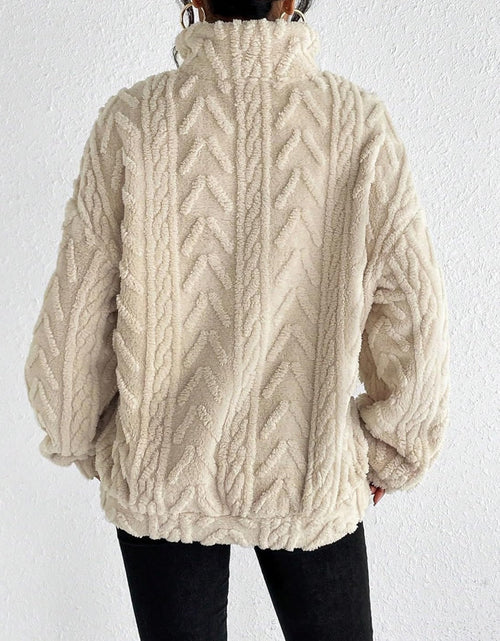 Load image into Gallery viewer, Fuzzy Quarter Zip Long Sleeve Sweatshirt
