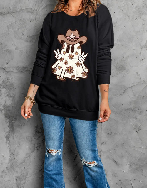 Load image into Gallery viewer, Ghost Round Neck Long Sleeve Sweatshirt
