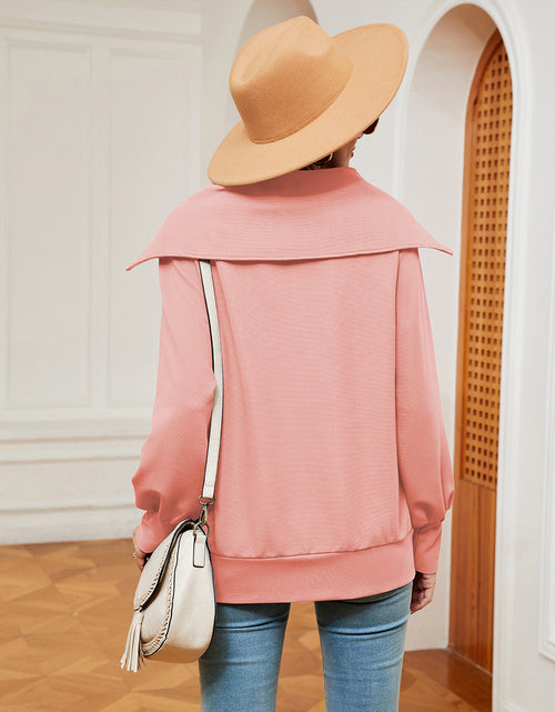 Load image into Gallery viewer, Half-Zip Collared Sweatshirt
