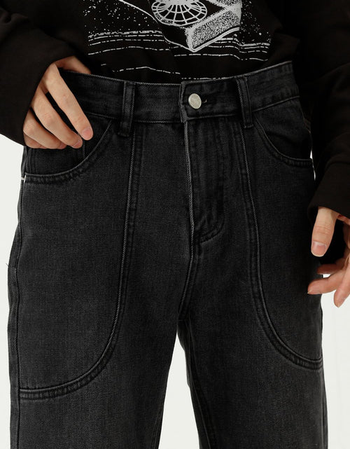 Load image into Gallery viewer, Straight-Leg Jeans with Stitch Detail
