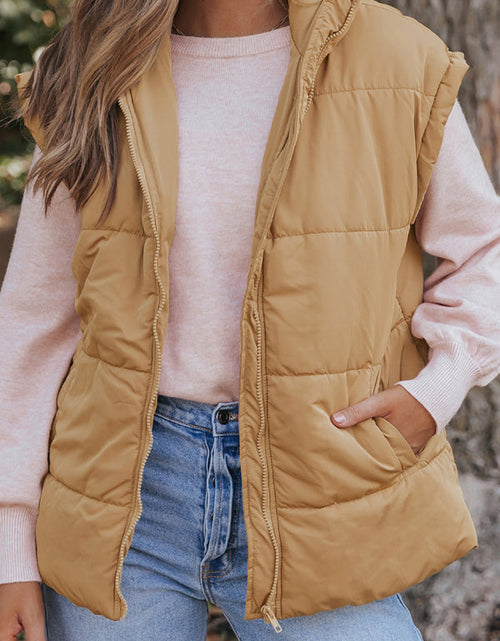 Load image into Gallery viewer, Zip Up Vest Coat with Pockets
