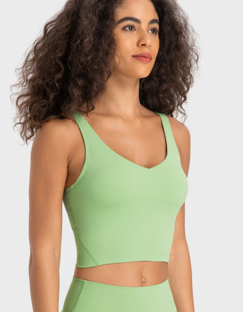 Load image into Gallery viewer, Millennia Deep V-Neck Crop Sports Bra
