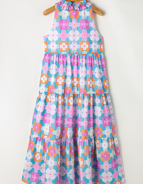 Load image into Gallery viewer, Floral Print Sleeveless Tiered Midi Dress
