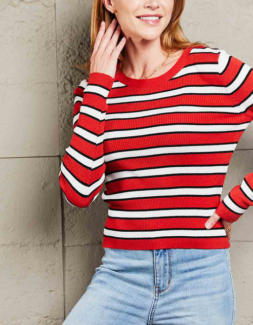 Load image into Gallery viewer, Striped Round Neck Long Sleeve Top
