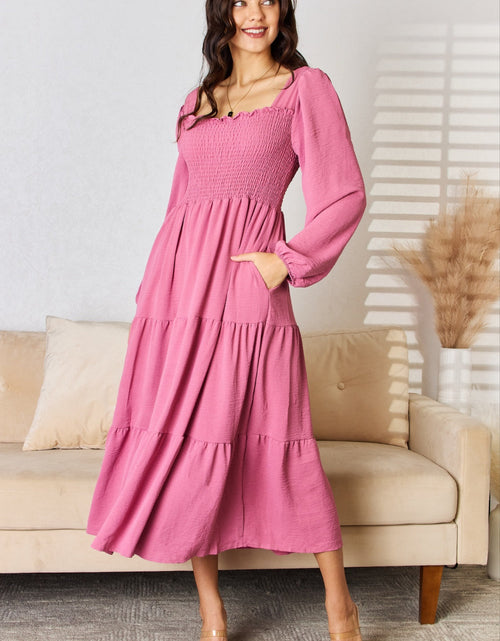 Load image into Gallery viewer, Culture Code Full Size Ruffle Trim Smocked Tiered Dress
