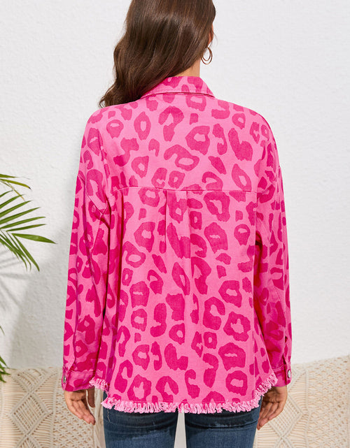 Load image into Gallery viewer, Leopard Raw Hem Jacket
