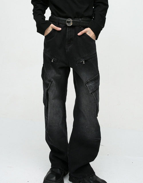 Load image into Gallery viewer, Baggy Jeans with Cargo Pockets
