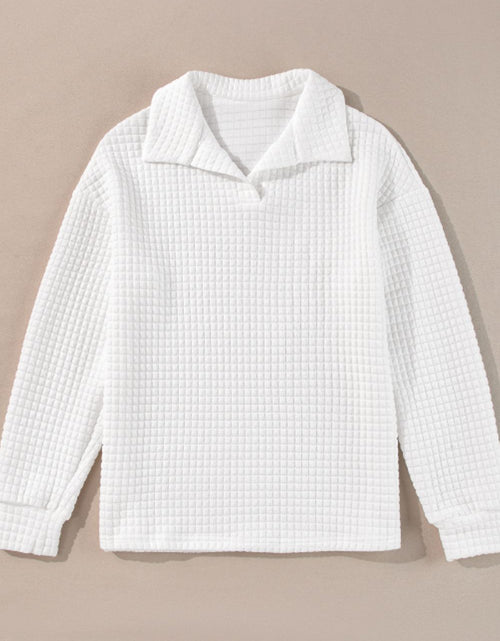 Load image into Gallery viewer, Texture Johnny Collar Long Sleeve Sweatshirt
