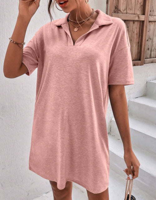 Load image into Gallery viewer, Johnny Collar Short Sleeve Polo Dress

