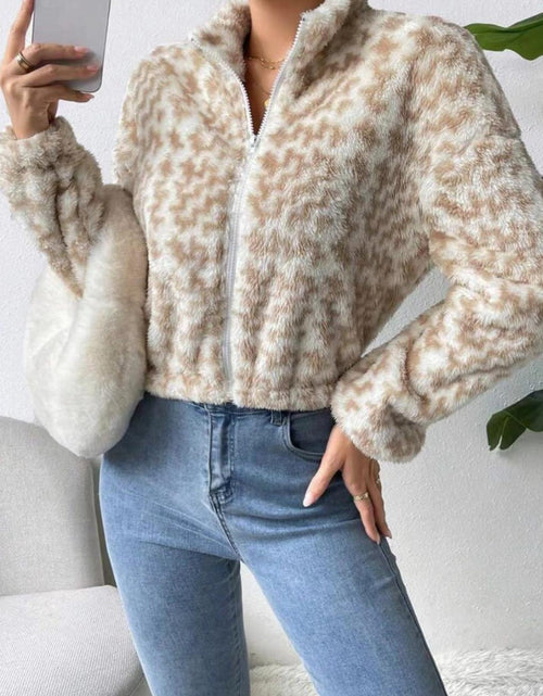 Load image into Gallery viewer, Zip Up Long Sleeve Fuzzy Outerwear
