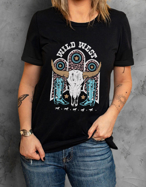 Load image into Gallery viewer, WILD WEST Graphic Short Sleeve Tee Shirt
