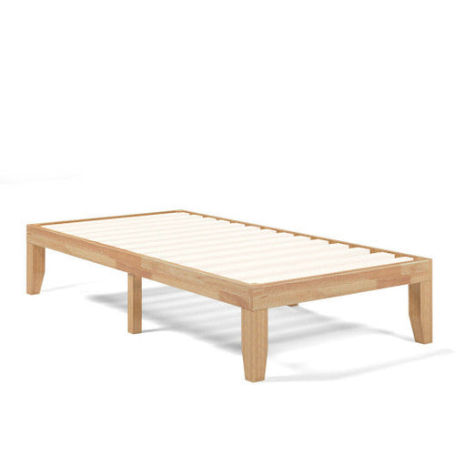 Load image into Gallery viewer, Twin Size 14 Inch Wooden Slats Bed Mattress Frame-Natural
