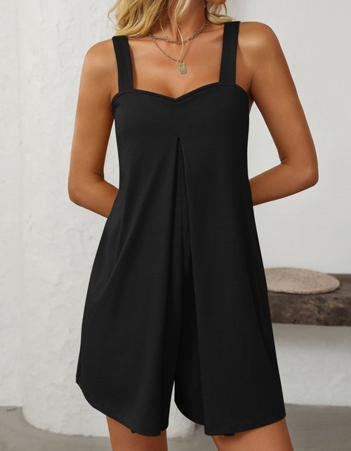 Load image into Gallery viewer, Mandy Sweetheart Neck Wide Strap Romper with Pockets
