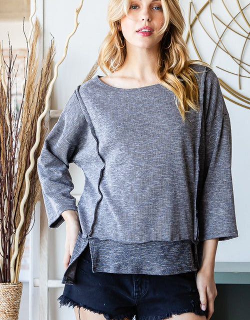 Load image into Gallery viewer, Reborn J Boat Neck Exposed Seam Slit Top
