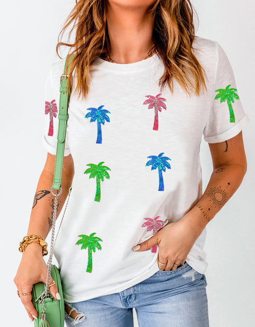 Load image into Gallery viewer, Coconut Palm Round Neck Short Sleeve T-Shirt
