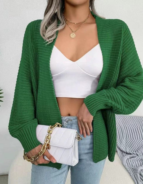 Load image into Gallery viewer, Open Front Lantern Sleeve Cardigan

