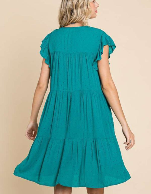 Load image into Gallery viewer, Culture Code Ruffle Cap Sleeve Tiered Dress
