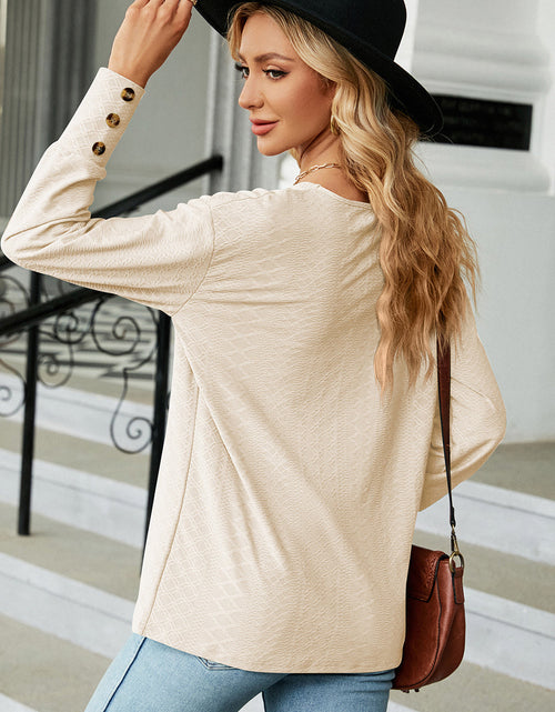 Load image into Gallery viewer, V-Neck Lantern Sleeve T-Shirt
