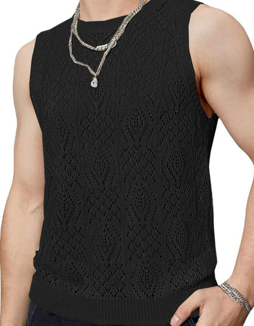 Load image into Gallery viewer, Men's Openwork Round Neck Tank
