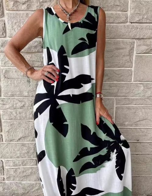 Load image into Gallery viewer, Printed Round Neck Mini Tank Dress

