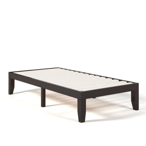 Load image into Gallery viewer, Twin Size 14 Inch Wooden Slats Bed Mattress Frame-Brown
