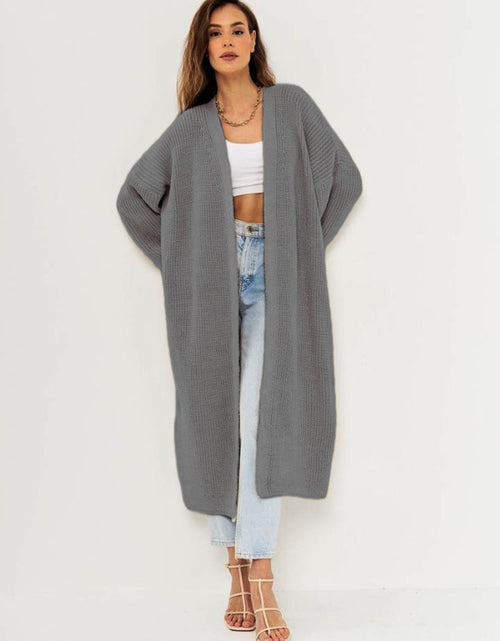 Load image into Gallery viewer, Open Front Long Sleeve Longline Cardigan
