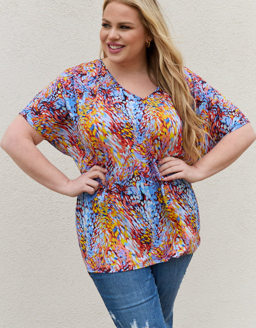 Load image into Gallery viewer, Be Stage Full Size Printed Dolman Flowy Top
