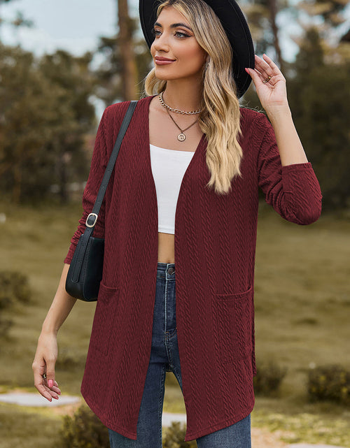 Load image into Gallery viewer, Open Front Long Sleeve Cardigan
