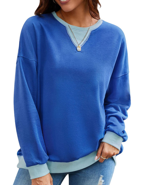 Load image into Gallery viewer, Lovelet Contrast Round Neck Long Sleeve Sweatshirt
