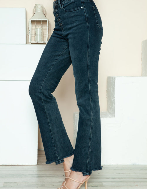 Load image into Gallery viewer, Judy Blue Full Size Button Fly Hem Destroy Straight Jeans

