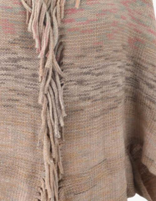 Load image into Gallery viewer, Multicolored Fringe Trim Poncho
