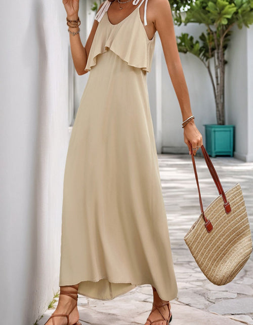 Load image into Gallery viewer, Perfee Tied Ruffled Scoop Neck Sleeveless Dress
