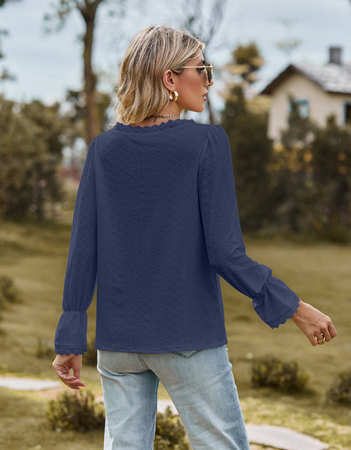 Load image into Gallery viewer, V-Neck Flounce Sleeve Blouse
