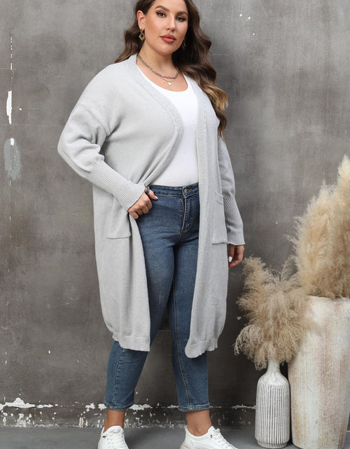 Load image into Gallery viewer, Plus Size Long Sleeve Pocketed Cardigan
