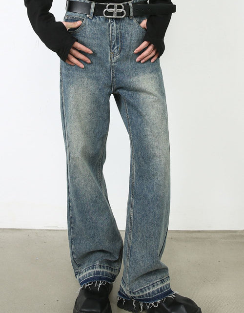 Load image into Gallery viewer, Men's Frayed Hem Jeans with Pockets
