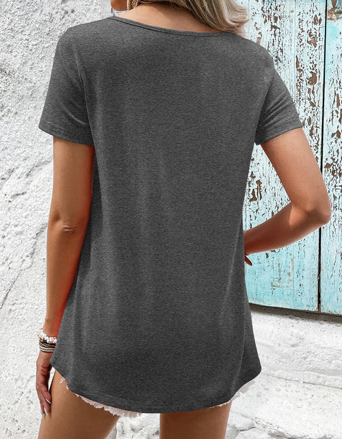 Load image into Gallery viewer, Ivy Lane Spliced Lace Contrast Short Sleeve Top
