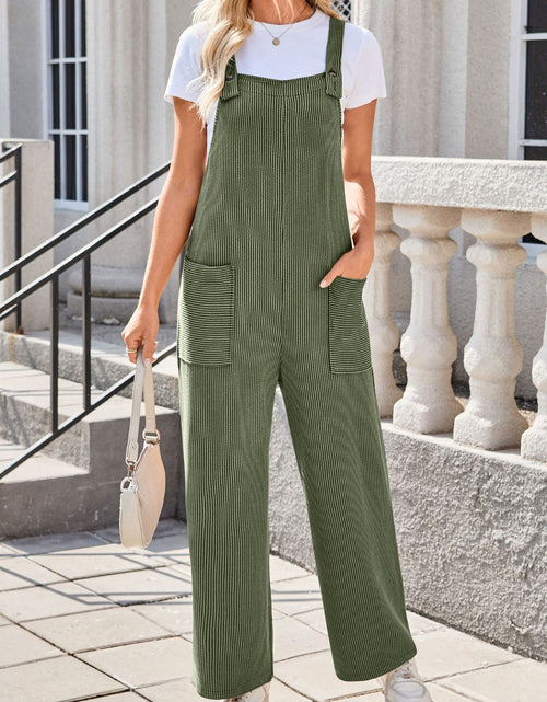 Load image into Gallery viewer, Lovelet Square Neck Wide Strap Overalls with Pockets
