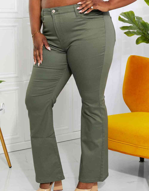 Load image into Gallery viewer, Zenana Clementine Full Size High-Rise Bootcut Jeans in Olive

